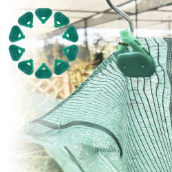 Пластиковые зажимы для затеняющей тепличной сетки, зеленые, 10шт