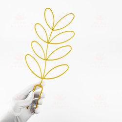 Опора для растений с u-образной ножкой &quot;Ветка с листьями&quot; золотая